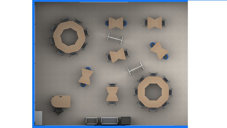 Elementary Collaborative Classroom with Desks - Plan View